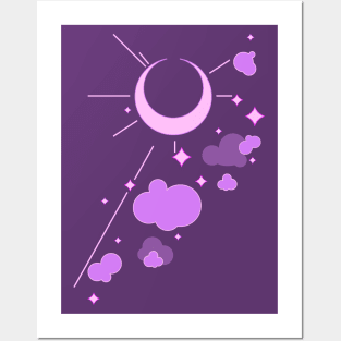 cute moon and stars Posters and Art